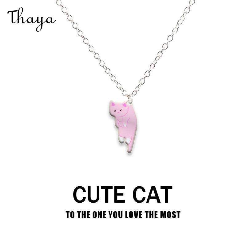 Thaya Cute Cartoon Cat Necklace