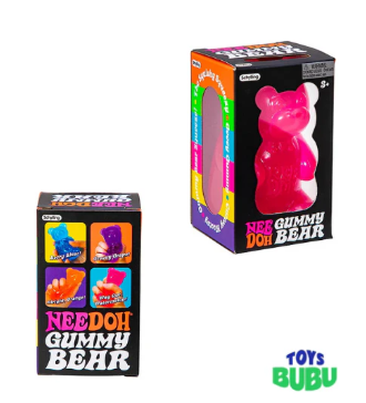 2.Jumbo 3.5” Squishy Stress Toy with Wacky Eyes & Bowtie 🐻🍬✨