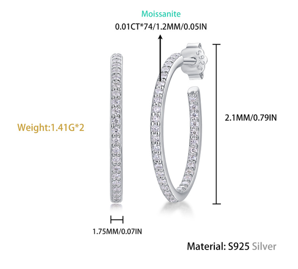 Thaya S925 Silver Tremella Ring Light Luxury High Sense  Moissanite Earrings