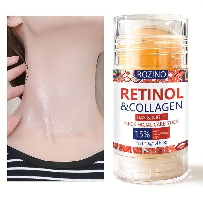 Retinol & Collagen Neck Facial Care Stick, Anti Aging Neckand Décolleté Firming Cream -Tighten and Hydrate Skin Day& Night Neck Tightening Cream Firm Repair SaggingRejuvenates Skin