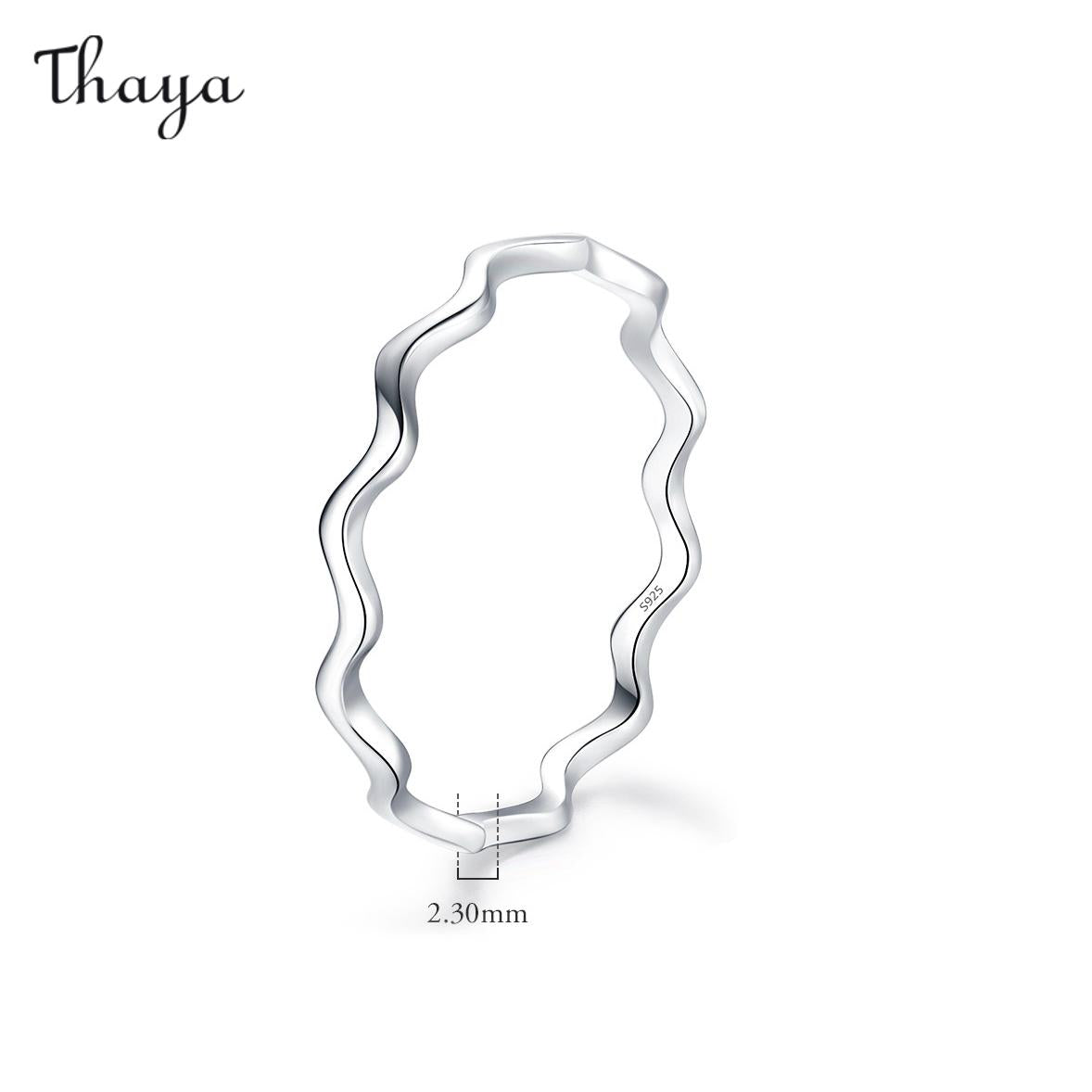 Thaya 925 Silver Minimalist Wave Ring