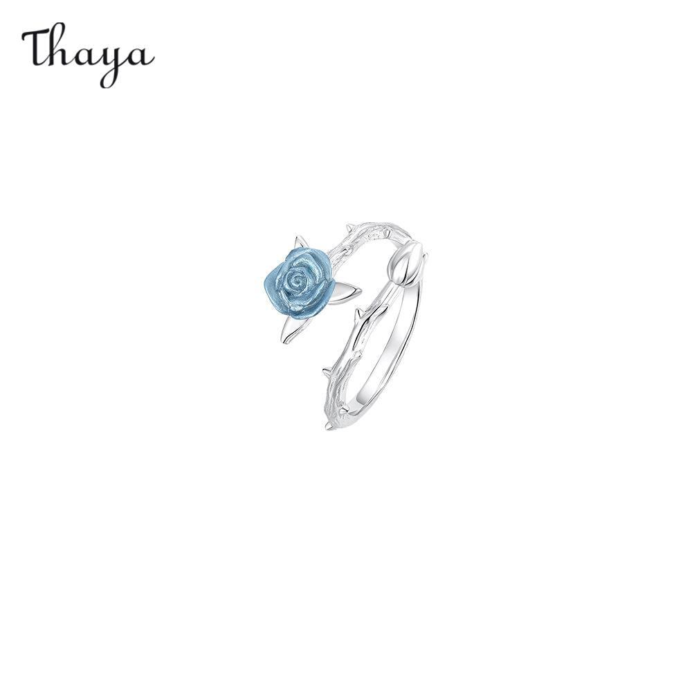 Thaya 925 Silver Thorn Rose Couple Rings