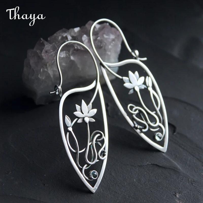 Thaya Elegant Lotus Diamond Earrings