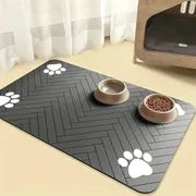 Quick-Drying Absorbent Pet Feeding Mat for Dogs and Cats, Non-Slip Rubber Bottom, Dark Polyester Surface for Indoor Use thin cold lightweight blanket small large tiktokshopspringglowup SummerVibes petlovers