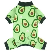 4-Piece Soft Dog & Cat Clothing, Breathable Sleepwear with Playful Avocado, Monkey, Dinosaur Animal Print, Universal-Fit Comfortable Pet Apparel Summervibes Petlovers Costume