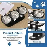 Multi-Layer Elevated Cat Feeder with Pet Food and Water Bowls, Includes 3 Stands, Easy-to-Assemble and Portable Design, Ideal for Multiple Cats tiktokshopspringglowup SummerVibes petlovers
