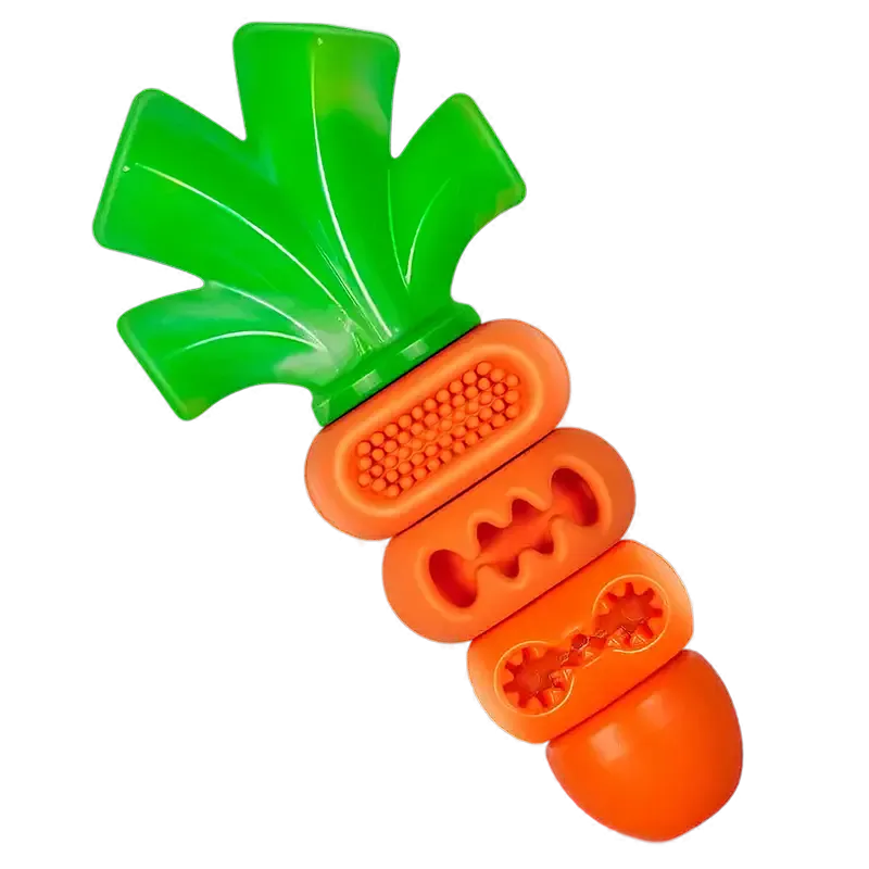 Apasiri Aggressive Chewer Dog Toys, Durable Carrot Leaf Design for Teeth Cleaning & Mental Stimulation