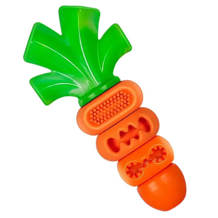 Apasiri Aggressive Chewer Dog Toys, Durable Carrot Leaf Design for Teeth Cleaning & Mental Stimulation