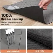 Quick-Drying Absorbent Pet Feeding Mat for Dogs and Cats, Non-Slip Rubber Bottom, Dark Polyester Surface for Indoor Use thin cold lightweight blanket small large tiktokshopspringglowup SummerVibes petlovers