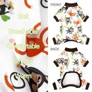 4-Piece Soft Dog & Cat Clothing, Breathable Sleepwear with Playful Avocado, Monkey, Dinosaur Animal Print, Universal-Fit Comfortable Pet Apparel Summervibes Petlovers Costume