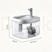 1.5L USB Cat Water Fountain, Automatic Pet Drinking Dispenser with Filter, Transparent Gray Circulating Fresh Water Bowl for Cats & Small Dogs