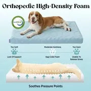 Lesure Cooling Orthopedic Dog Thick Mat – Q-Max>0.5 Cooling Mat with Washable Cover, Egg Crate Foam Non-Slip Bed for Extra Large Dogs,Deals For You Days