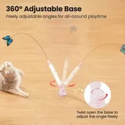 Spinning Butterfly Cat Toy Wand – Rechargeable Electric Touch-Activated Interactive Cat Teaser with Suction Cup, Self-Play & Handheld Modes, Durable Automatic Play for Indoor Kittens and Cats #SummerVibes #petlovers