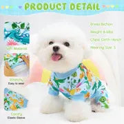 4-Piece Soft Dog & Cat Clothing, Breathable Sleepwear with Playful Avocado, Monkey, Dinosaur Animal Print, Universal-Fit Comfortable Pet Apparel Summervibes Petlovers Costume