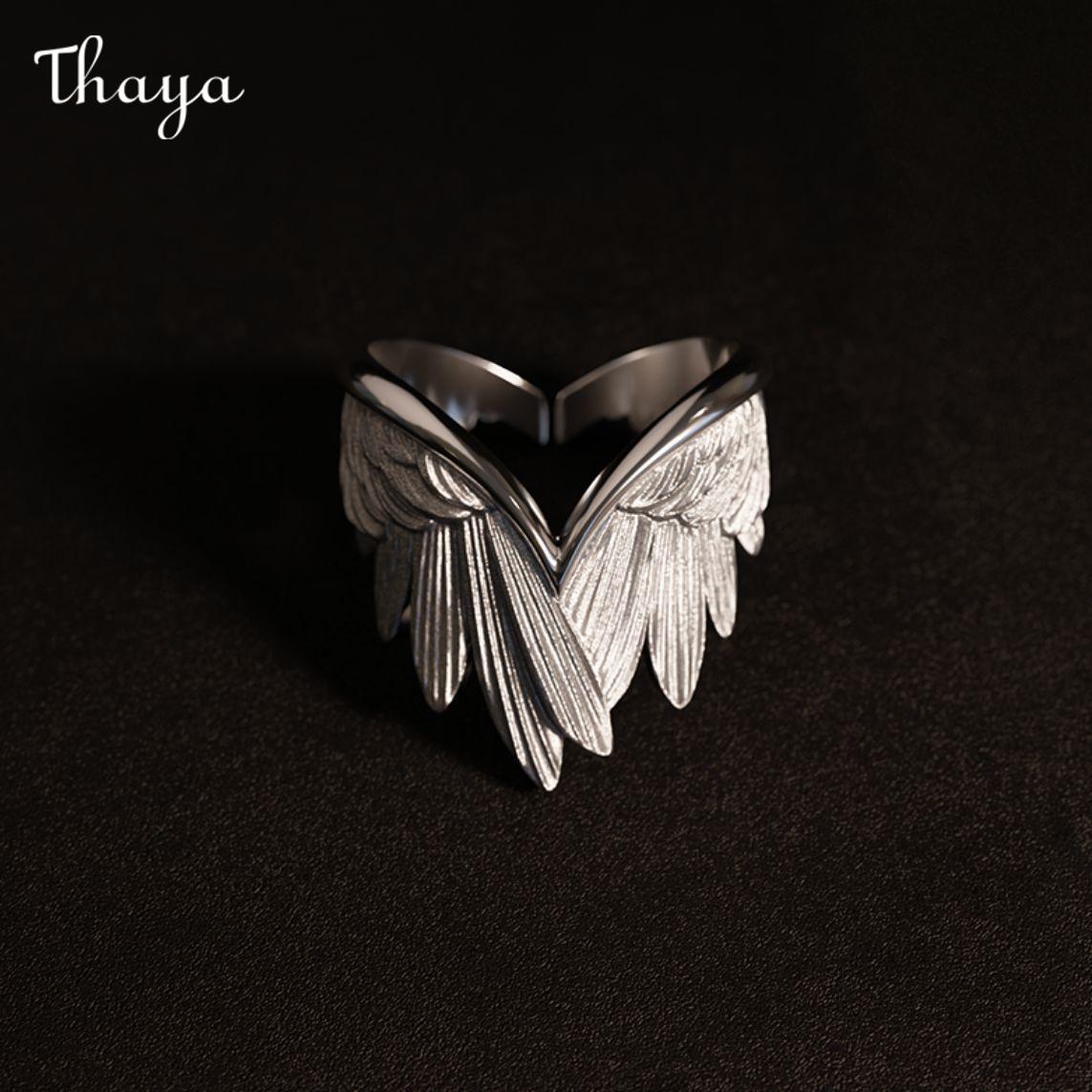 Thaya Heart-Shaped Protective Wings Ring