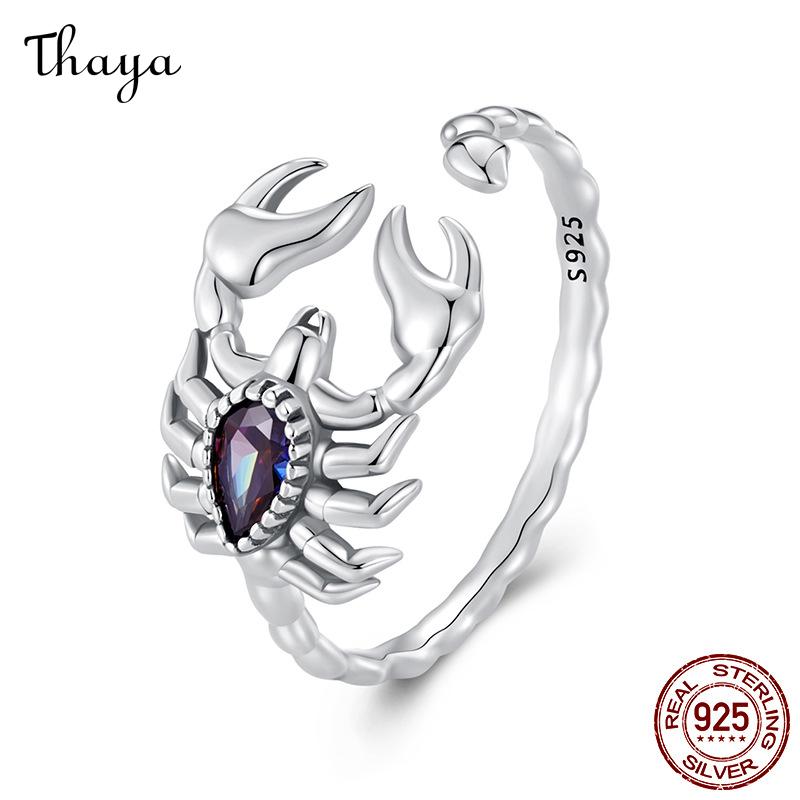 Thaya S925 Silver Zodiac Sign Opening Rings