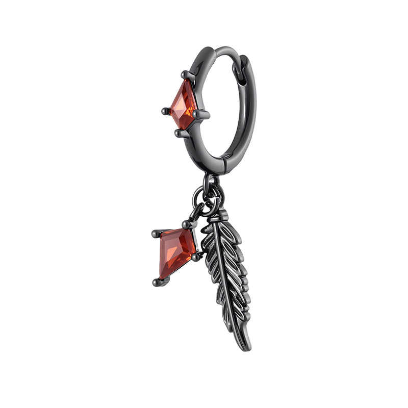 Thaya Feather Dangle Hoop Earrings