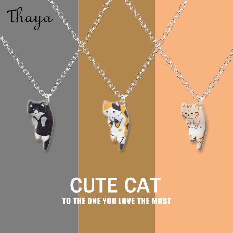 Thaya Cute Cartoon Cat Necklace