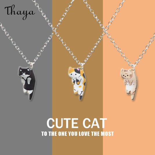 Thaya Cute Cartoon Cat Necklace