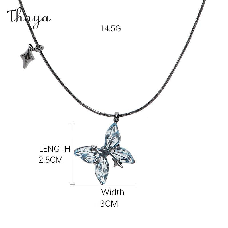 Thaya Dark Blue Butterfly Jewelry Set