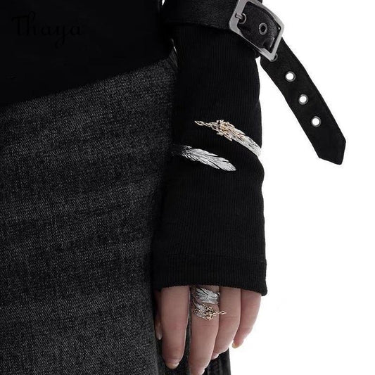 Thaya Subculture Punk Feather Bracelet