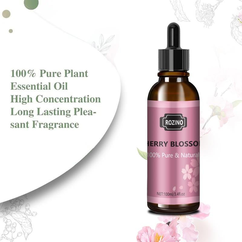 Rozino 100% Pure Natural Cherry Blossom Oil - Safe & Sustainable Curly Hair Treatment Blend for Haircare - 100ml Bottle