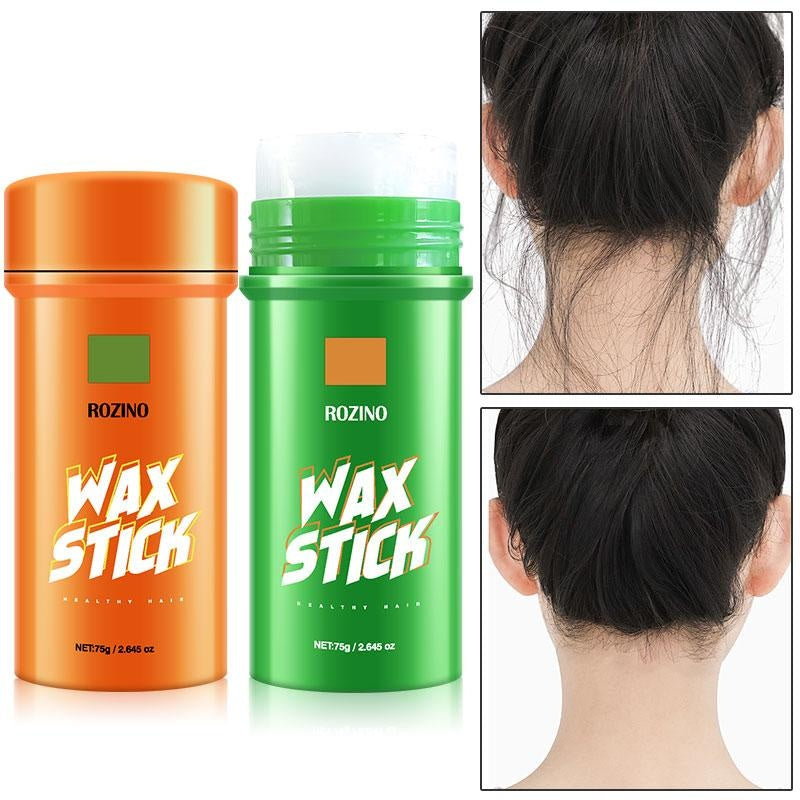 ROZINO 2PCS Hair Wax Stick with Coconut Oil Non-Greasy Styling Wax Hair Pomade Stick for Flyaways & Edge Frizz Hair Care
