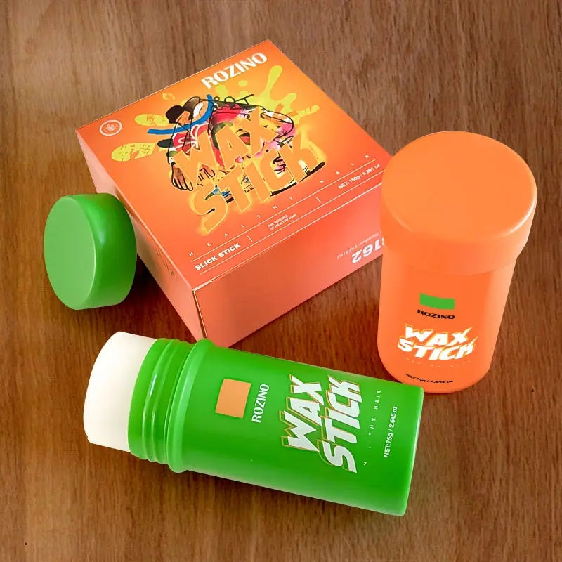 ROZINO 2PCS Hair Wax Stick with Coconut Oil Non-Greasy Styling Wax Hair Pomade Stick for Flyaways & Edge Frizz Hair Care