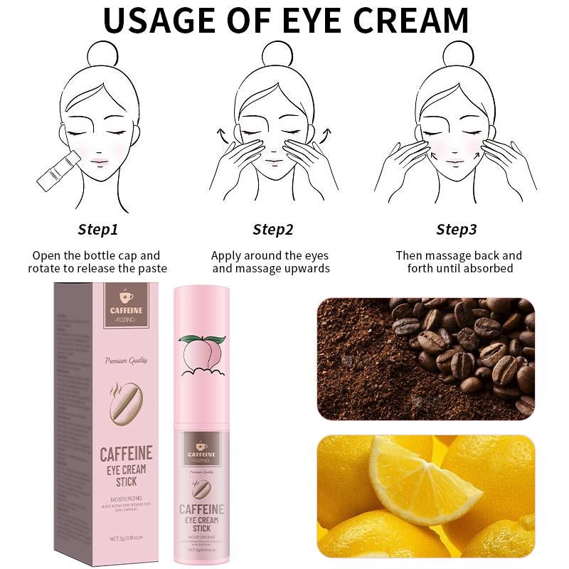 ROZINO Caffeine Eye Cream Stick - Moisturizing and Restoring Skin Vitality, Eye Brightener and Corrector, 3g
