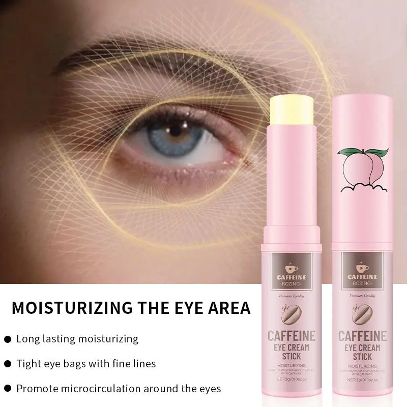 ROZINO Caffeine Eye Cream Stick - Moisturizing and Restoring Skin Vitality, Eye Brightener and Corrector, 3g