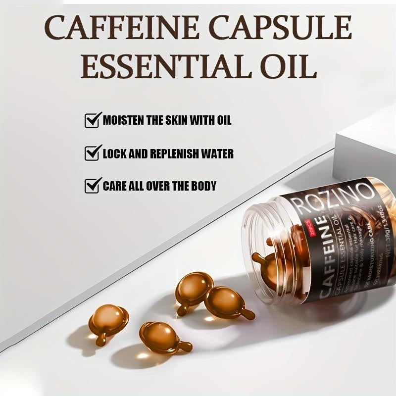 ROZINO Caffeine Hair Capsules Super Smooth & Glossy Magic for Enhanced Hair Shine and Brilliance