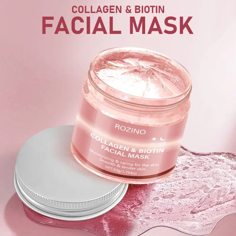 ROZINO Collagen & Biotin Facial Mask - Hydrating & Caring for Smooth & Tender Skin - 50g
