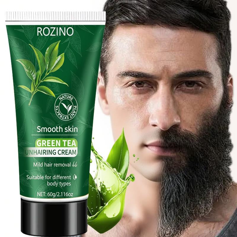 ROZINO Green Tea Hair Removal Cream - Mild & Non-Irritating Formula for Easy Lip Hair Removal Without Black Spots