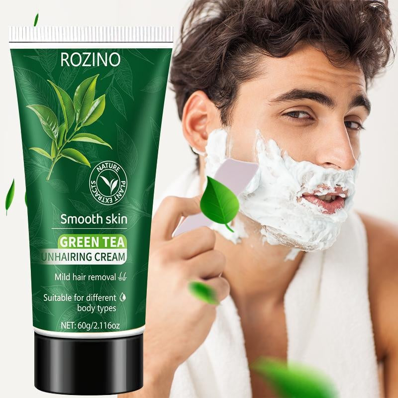 ROZINO Green Tea Hair Removal Cream - Mild & Non-Irritating Formula for Easy Lip Hair Removal Without Black Spots