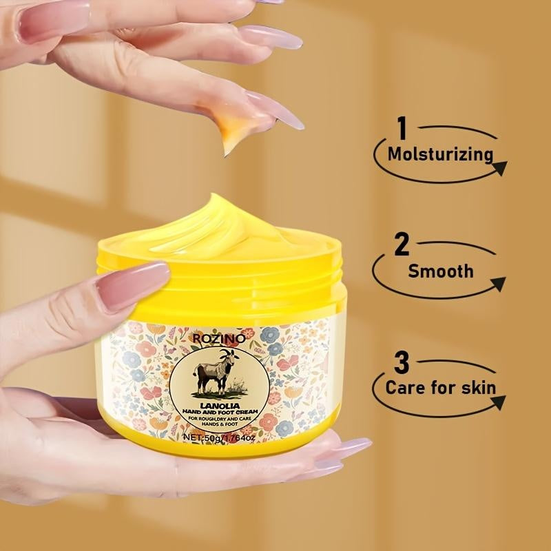 ROZINO Lanolin Hand & Foot Cream - Spa-Like Softness for Soothing Nails - Contains Lanolin for Skin Care - Perfect for Hands and Feet - Transform Your Skincare Routine Lotion