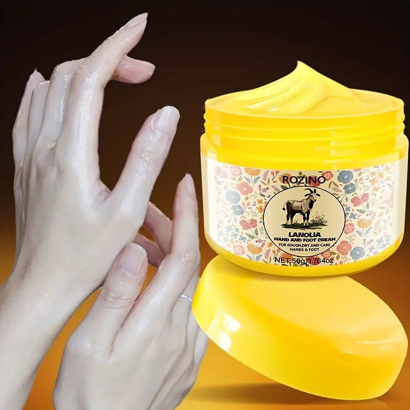 ROZINO Lanolin Hand & Foot Cream - Spa-Like Softness for Soothing Nails - Contains Lanolin for Skin Care - Perfect for Hands and Feet - Transform Your Skincare Routine Lotion