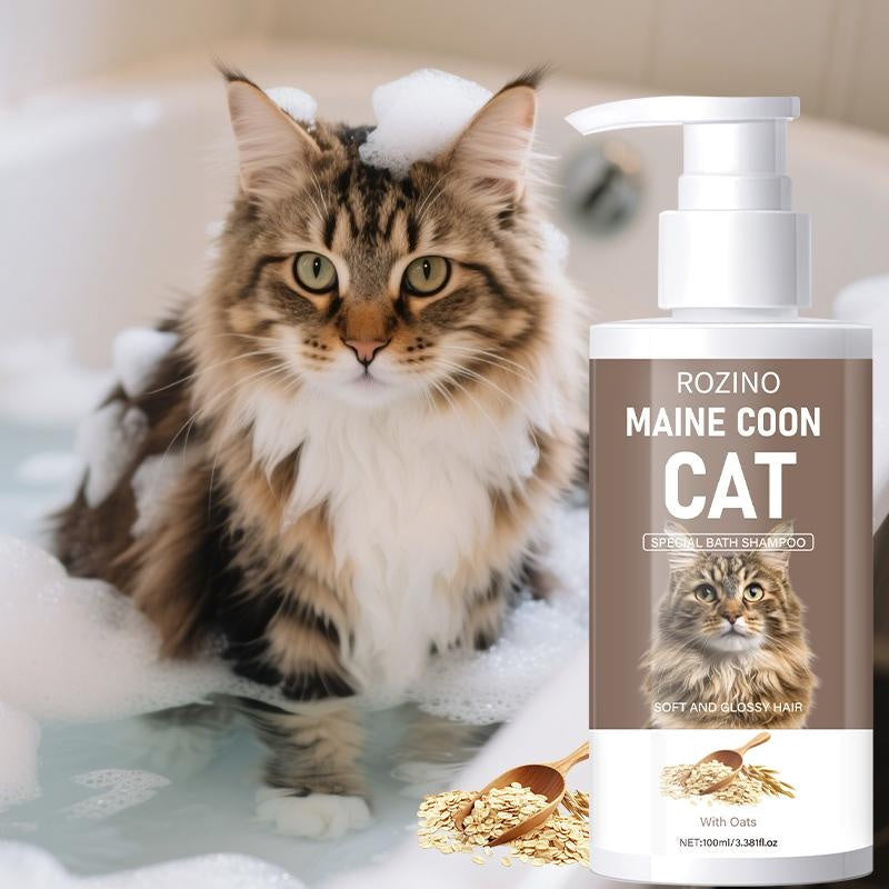ROZINO Maine Coon Cat - Specific Shampoo (Oat Nourishing/Gentle Cleansing/Brighten Fur)