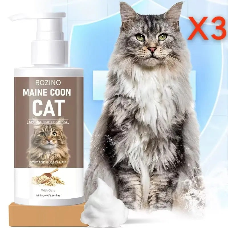 ROZINO Maine Coon Cat - Specific Shampoo (Oat Nourishing/Gentle Cleansing/Brighten Fur)