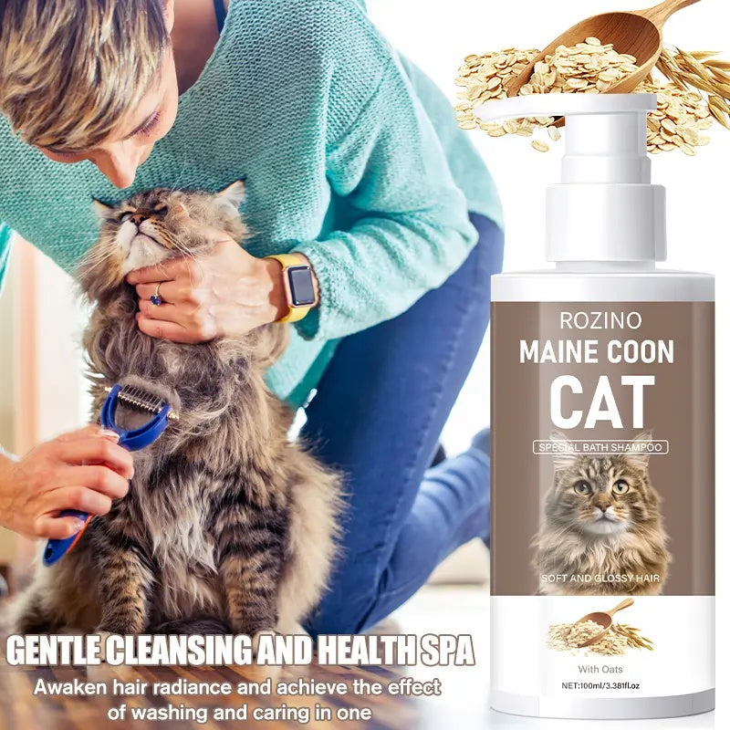 ROZINO Maine Coon Cat - Specific Shampoo (Oat Nourishing/Gentle Cleansing/Brighten Fur)