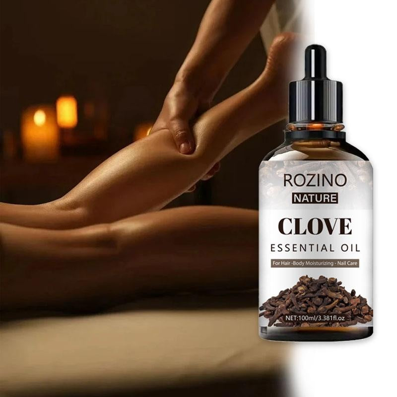ROZINO Nature Clove Essential Oil - Unisex Hair & Body Care - 100ml Natural Aromatherapy Oil for Skin & Hair