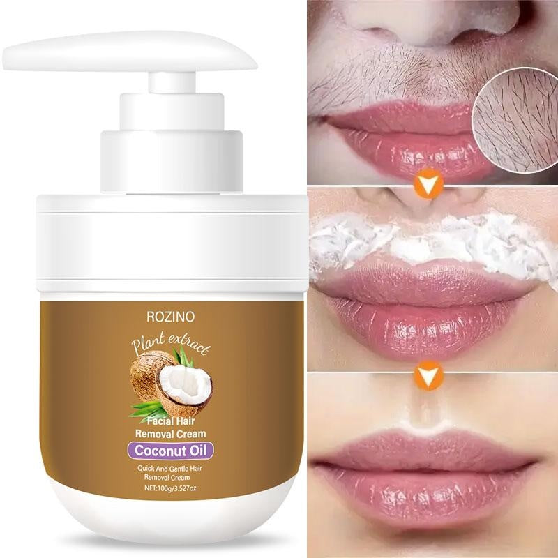 ROZINO Plant Extract Facial Hair Removal Cream with Coconut Oil for Effective Hair Removal