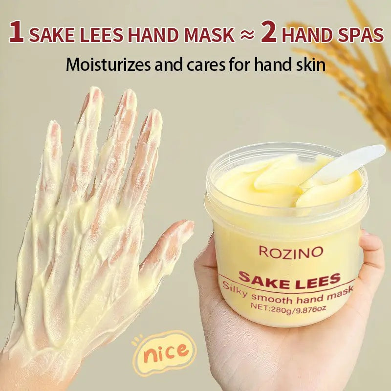 Rozino Sake Lees Silkysmooth Hand Mask - 280g Silky Smooth Formula for Hand Skin Care & Moisturization