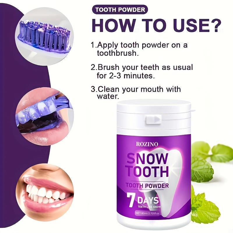 Rozino Snow Tooth Powder: 7 - Day Teeth Whitening for a Snow - White Smile