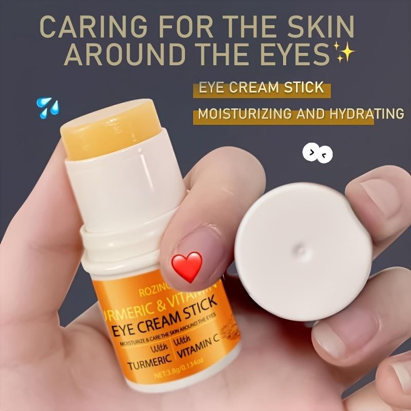 ROZINO Turmeric Eye Cream Stick: 24/7 Hydration + Glow! Advanced Firming & Wrinkle-Reducing, Restores Elasticity, Lifts Contours, Plumps Skin & Fades Fine Lines