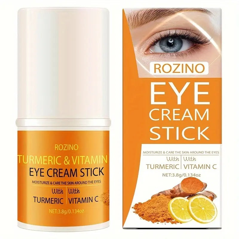 ROZINO Turmeric Eye Cream Stick: 24/7 Hydration + Glow! Advanced Firming & Wrinkle-Reducing, Restores Elasticity, Lifts Contours, Plumps Skin & Fades Fine Lines