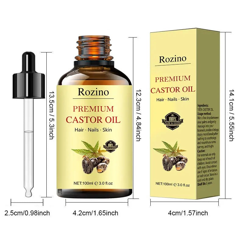 Safe & Sustainable Rozino Premium Castor Oil for Total Beauty Care Cosmetic
