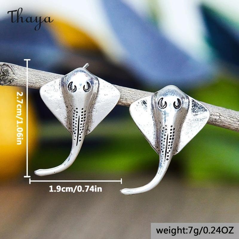 Thaya Vintage Manta Ray Stud Earrings