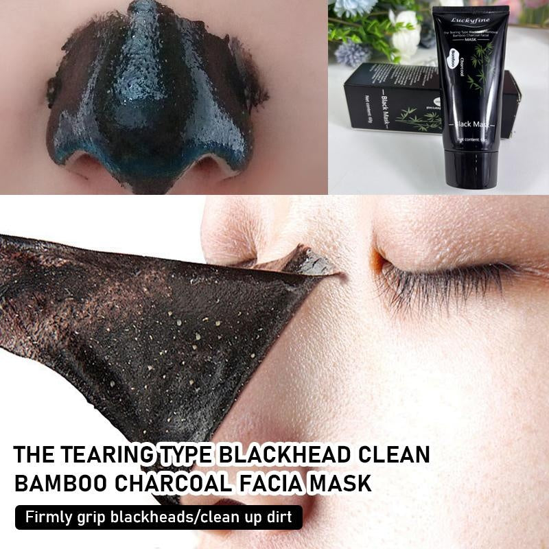 [Two Pack]ROZINO Bamboo Charcoal Facial Mask 60g - Blackhead Clean Pore Cleansing Purifying Exfoliating Super Moisture Peel Skincare for Radiance Hydration - Outdoorfun Gentle