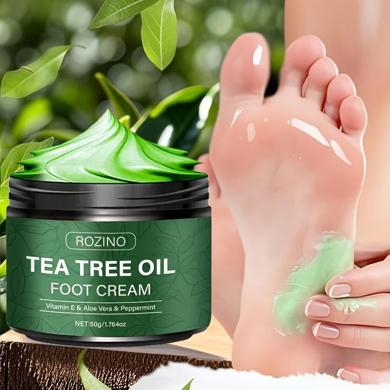[Two sets]ROZINO Tea Tree Oil Foot Cream, Warming Cream —— Suitable for calluses, dry and cracked feet, hands, heels, elbows, nails and knees —— Softens and moisturizes the skin