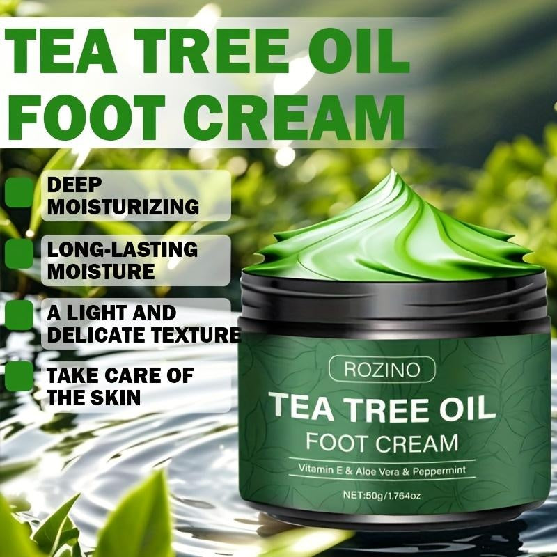 [Two sets]ROZINO Tea Tree Oil Foot Cream, Warming Cream —— Suitable for calluses, dry and cracked feet, hands, heels, elbows, nails and knees —— Softens and moisturizes the skin